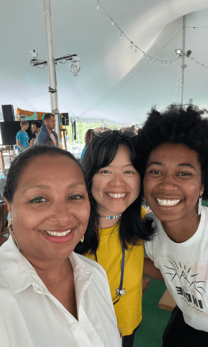 Group of smiling campers at Camp Indie