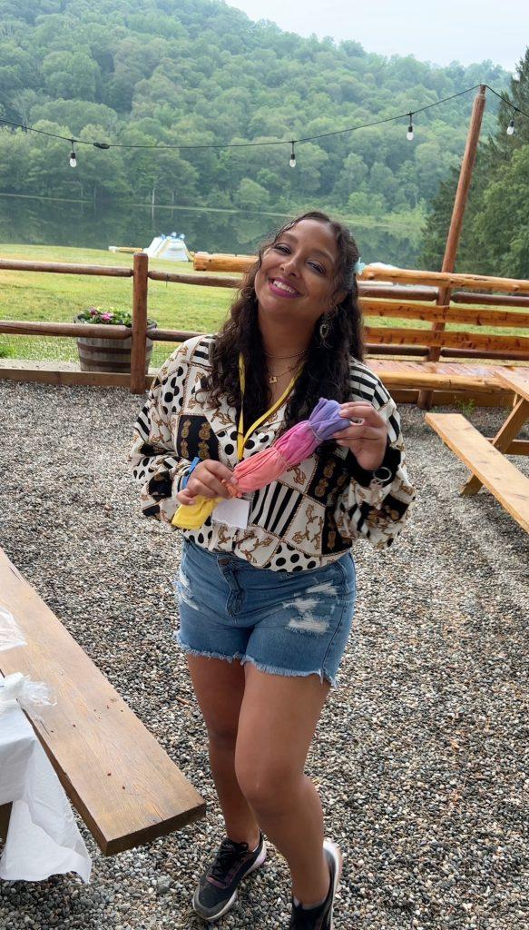 Tie-Dying TShirts at Camp Indie