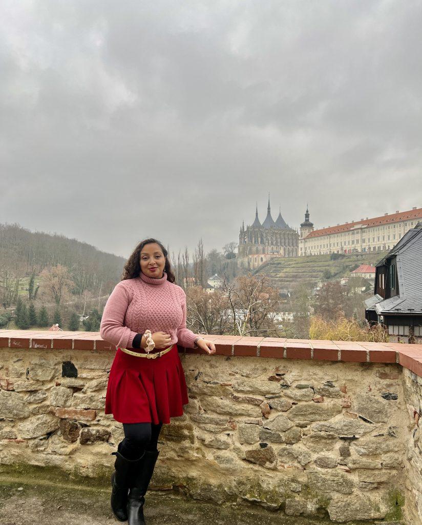 The author visiting Kutná Hora as a day trip from Prague - Kutna Hora - Best European Christmas Markets