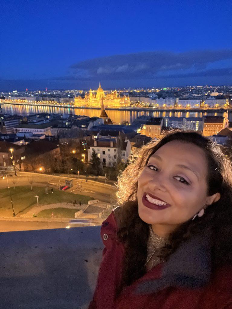 Latina visiting BudaPest during Christmas
